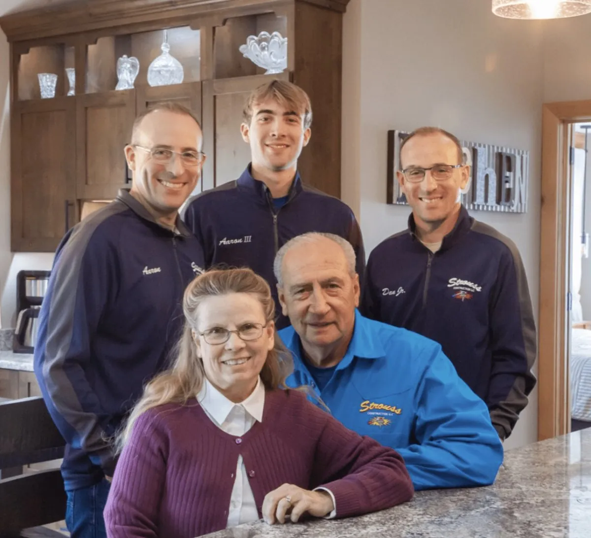 The Strouss family and crew